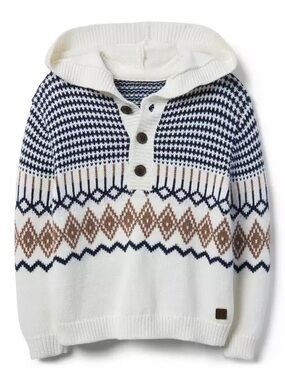 Janie and Jack hooded fair aisle sweater size 2T